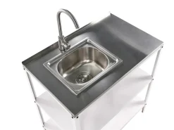 Set cucina da esterno 4 elementi con lavello VILAMA Metallo Bianco