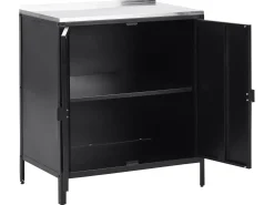 Set cucina da esterno 3 elementi con lavello VILAMA Metallo Nero