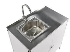 Set cucina da esterno 3 elementi con lavello VILAMA Metallo Bianco