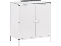 Set cucina da esterno 3 elementi con lavello VILAMA Metallo Bianco