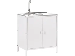 Set cucina da esterno 3 elementi con lavello VILAMA Metallo Bianco