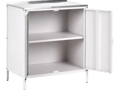 Set cucina da esterno 3 elementi con lavello VILAMA Metallo Bianco