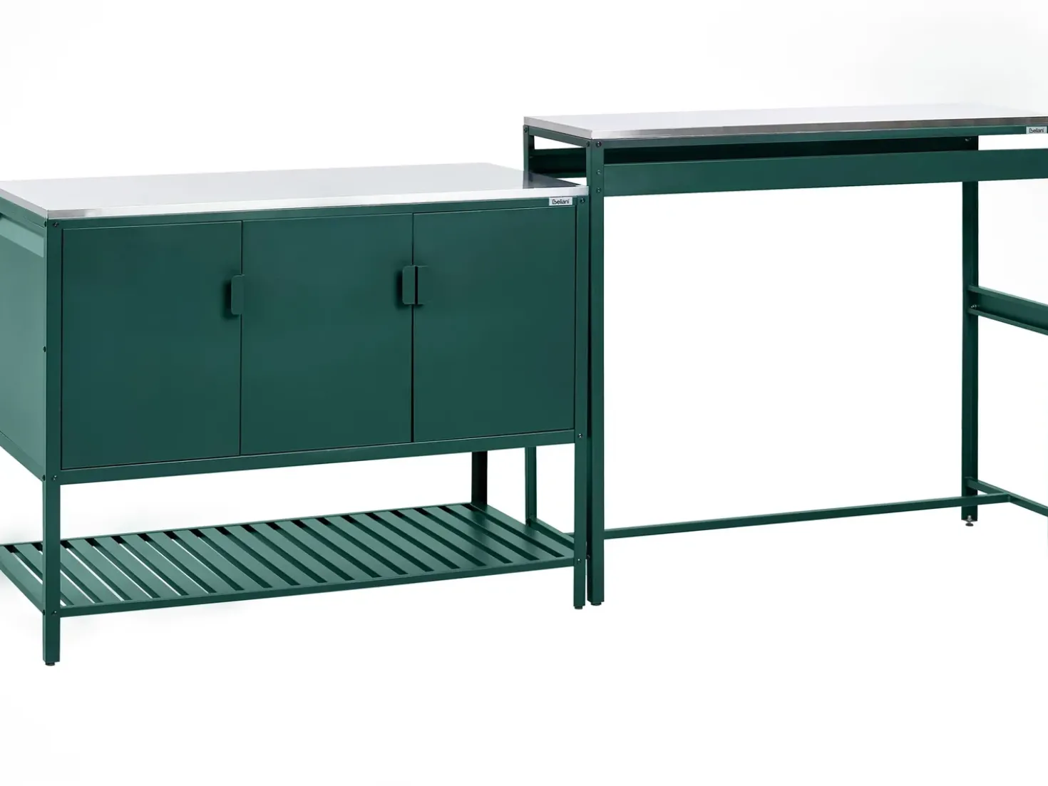 Set cucina da esterno 2 elementi con tavolo da bar MAENZA Metallo Verde