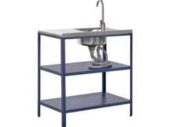 Set cucina da esterno 2 elementi con lavello VILAMA Blu