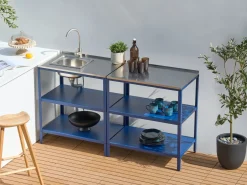 Set cucina da esterno 2 elementi con lavello VILAMA Blu