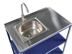 Set cucina da esterno 2 elementi con lavello VILAMA Blu