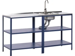 Set cucina da esterno 2 elementi con lavello VILAMA Blu