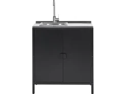Set cucina da esterno 4 elementi con lavello VILAMA Metallo Nero