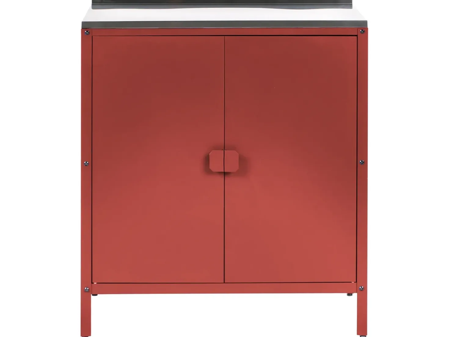 Set cucina da esterno 4 elementi con lavello VILAMA Metallo Rosso