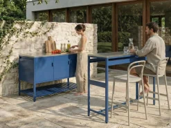 Set cucina da esterno 2 elementi con tavolo da bar MAENZA Metallo Blu