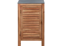 Set cucina da esterno 3 elementi con lavello BRUCOLI Legno d'acacia Marrone/Nero