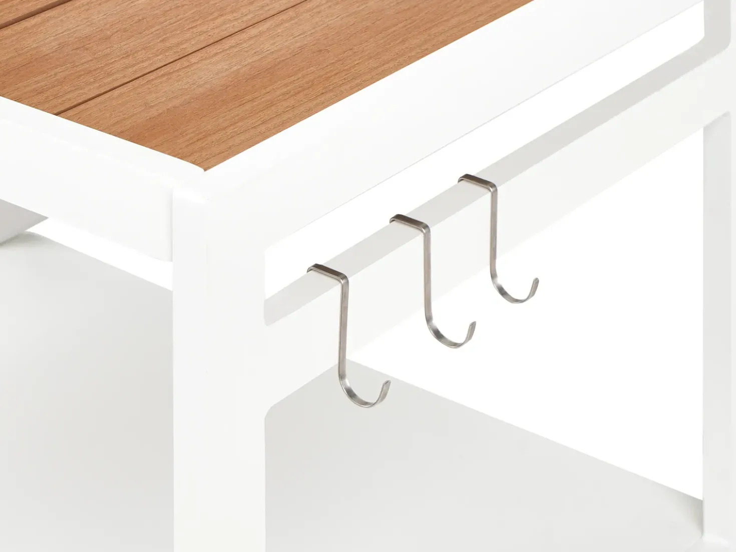 Set cucina da esterno 3 elementi con lavello ORTISEI Metallo Bianco