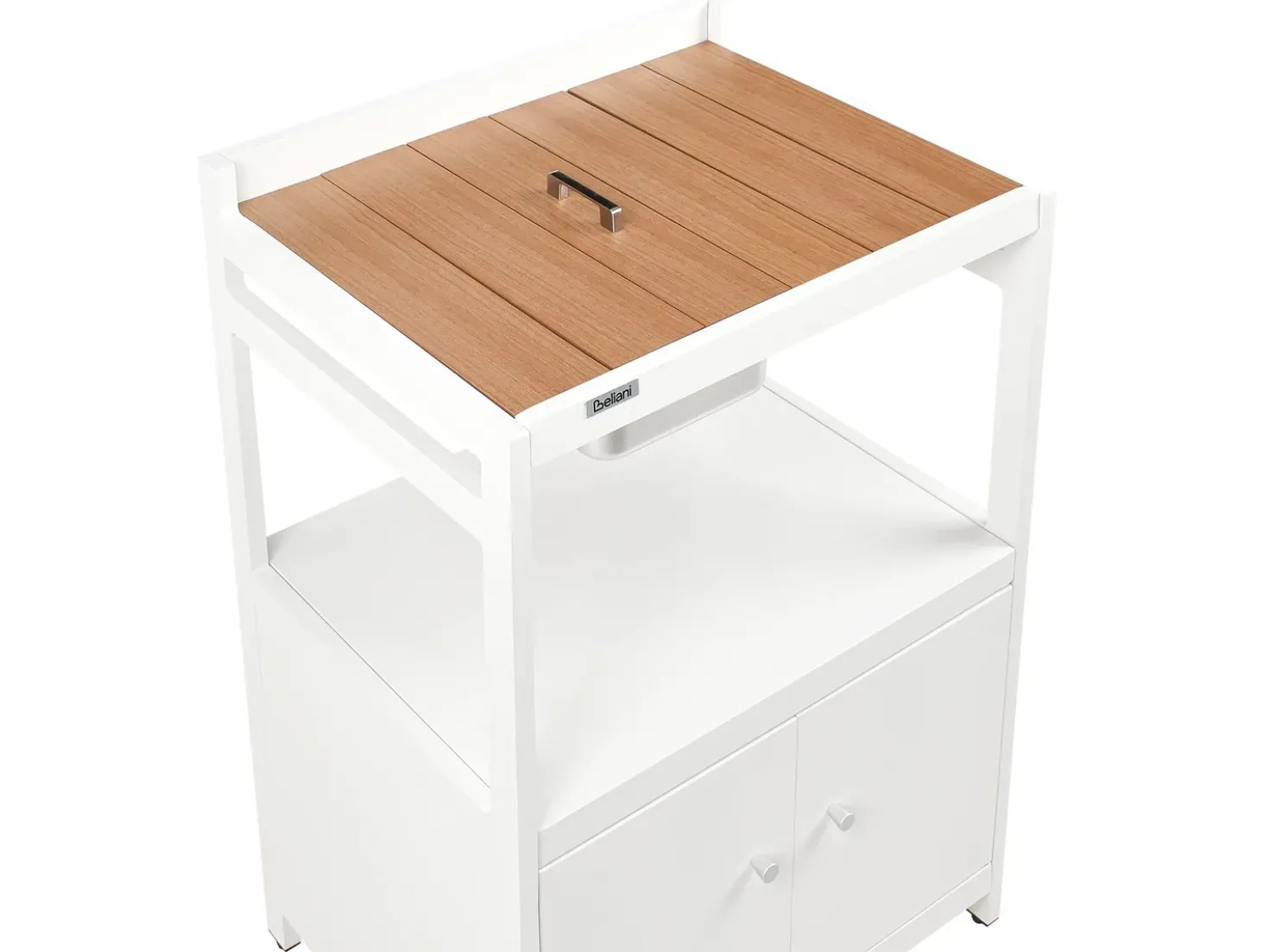 Set cucina da esterno 3 elementi con lavello ORTISEI Metallo Bianco