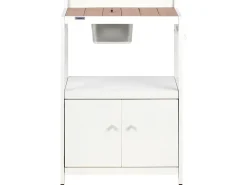 Set cucina da esterno 3 elementi con lavello ORTISEI Metallo Bianco