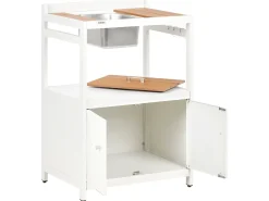 Set cucina da esterno 3 elementi con lavello ORTISEI Metallo Bianco