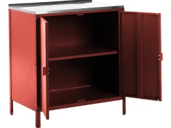 Set cucina da esterno 3 elementi con lavello VILAMA Metallo Rosso