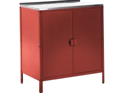 Set cucina da esterno 3 elementi con lavello VILAMA Metallo Rosso