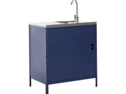 Set cucina da esterno 4 elementi con lavello VILAMA Metallo Blu