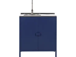 Set cucina da esterno 4 elementi con lavello VILAMA Metallo Blu