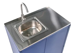 Set cucina da esterno 4 elementi con lavello VILAMA Metallo Blu
