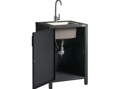 Set cucina da esterno con lavello ROCHA Metallo Grigio grafite