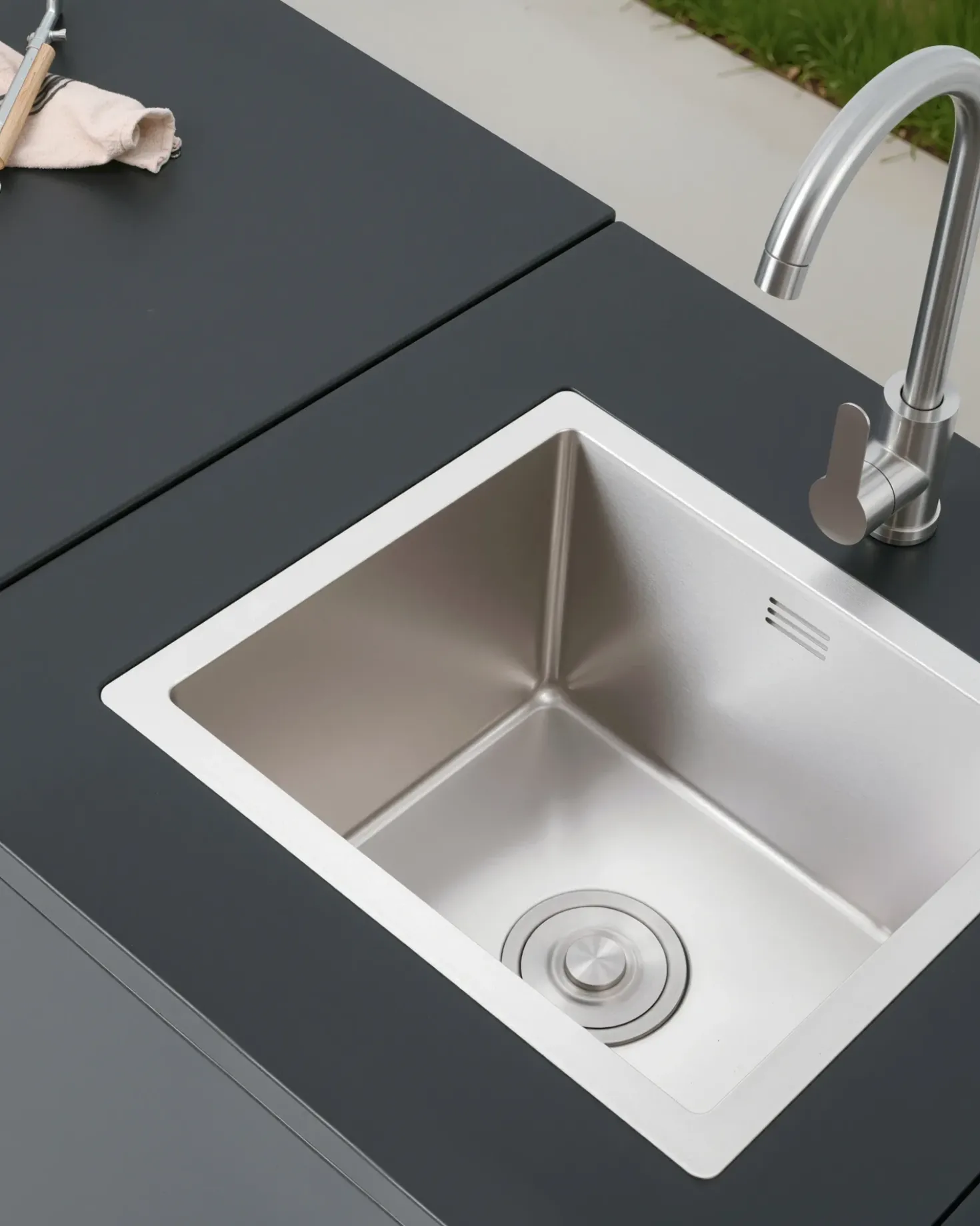 Set cucina da esterno con lavello ROCHA Metallo Grigio grafite