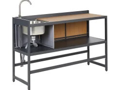 Set cucina da esterno con lavello ORTISEI Metallo Marrone chiaro