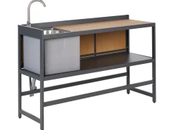 Set cucina da esterno con lavello ORTISEI Metallo Marrone chiaro