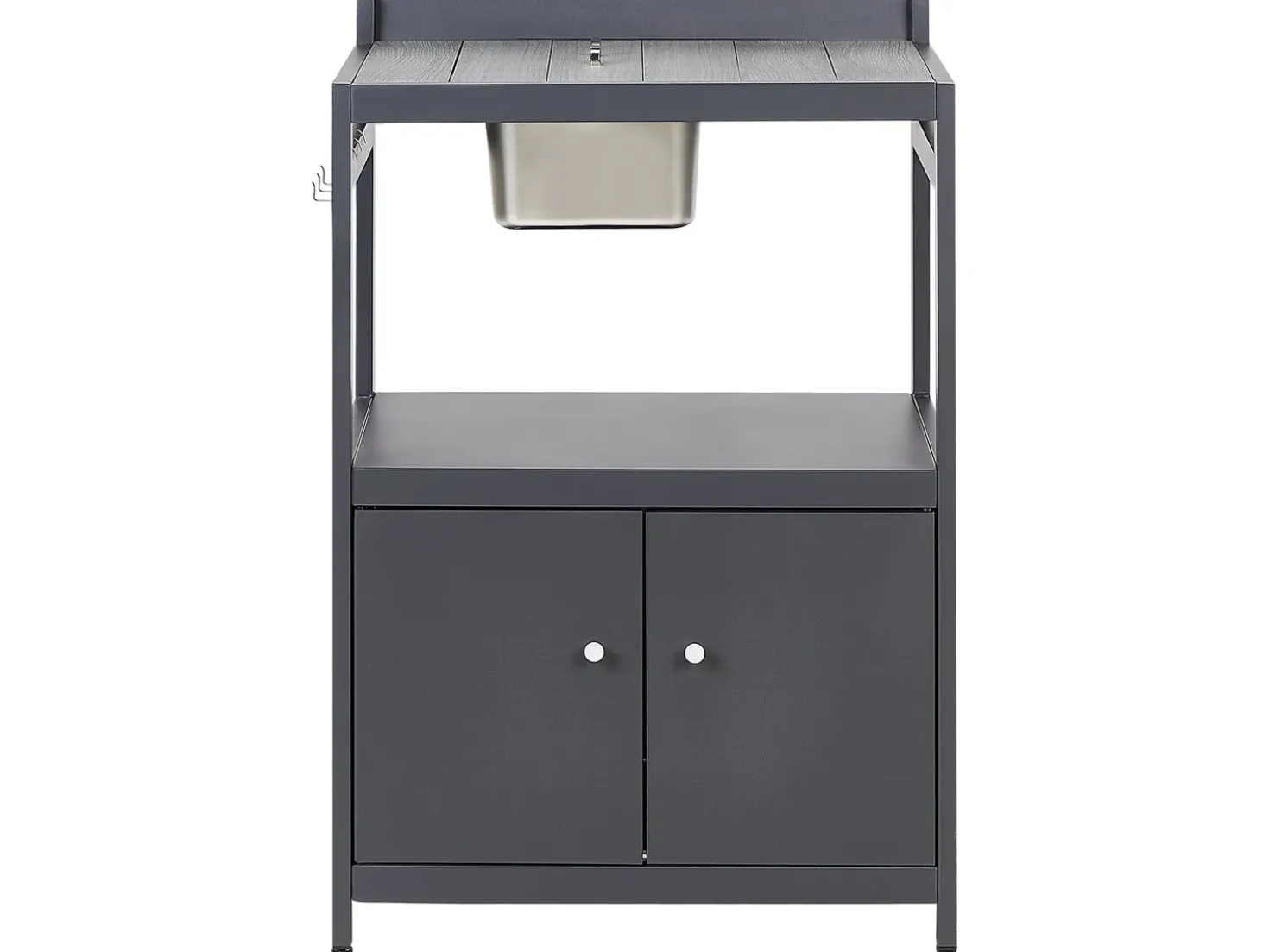 Set cucina da esterno con lavello ORTISEI Metallo Grigio grafite
