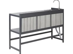Set cucina da esterno con lavello ORTISEI Metallo Grigio grafite