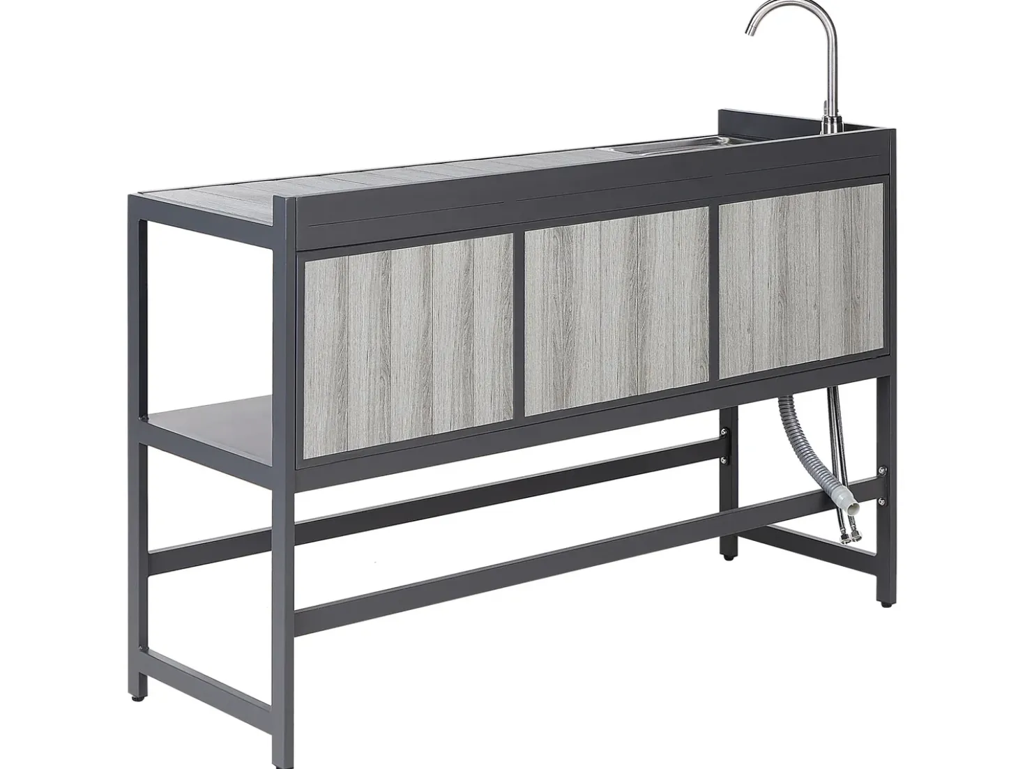Set cucina da esterno con lavello ORTISEI Metallo Grigio grafite