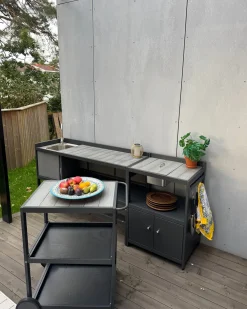 Set cucina da esterno con lavello ORTISEI Metallo Grigio grafite
