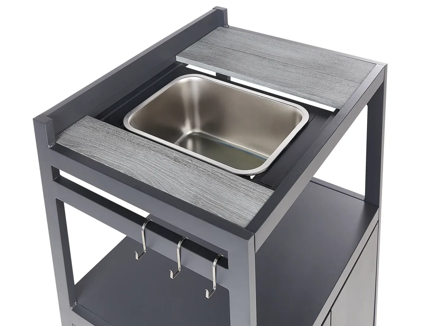 Set cucina da esterno con lavello ORTISEI Metallo Grigio grafite