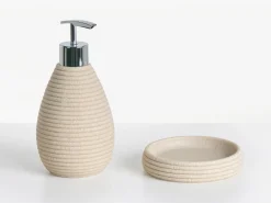 Set da 5 accessori per il bagno QUILA Beige chiaro