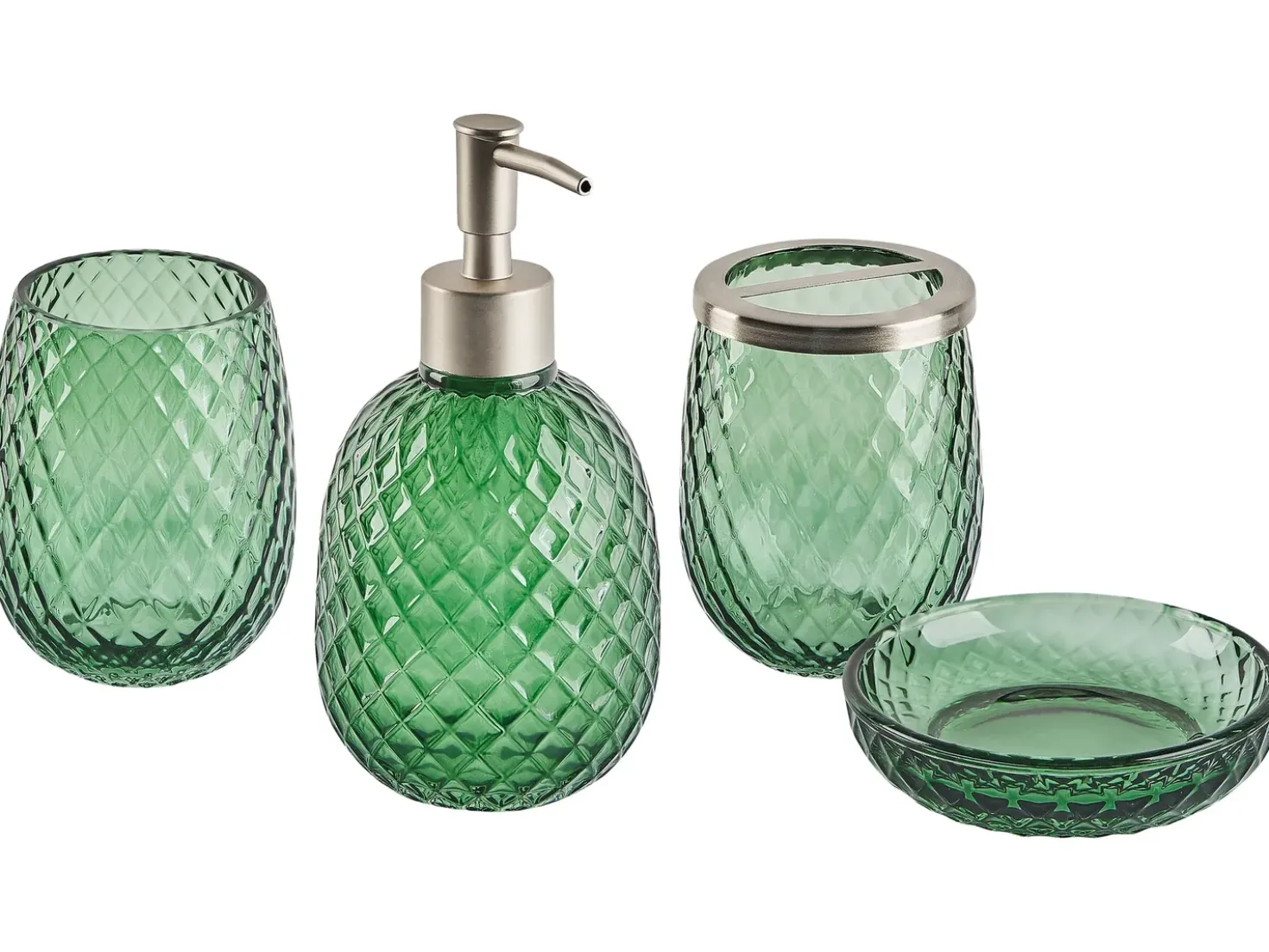 Set da 4 accessori per il bagno CANOA Vetro Verde