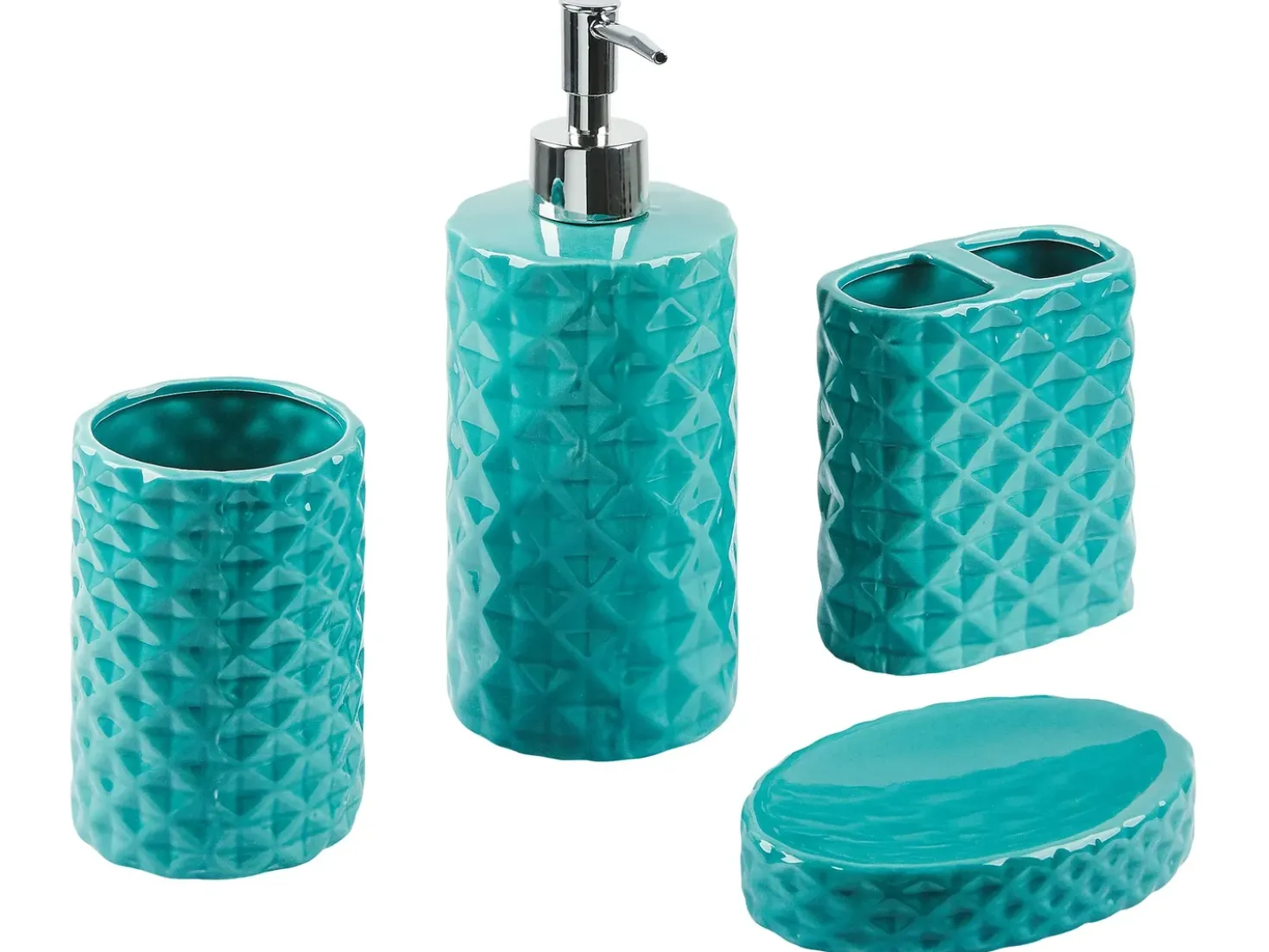Set da 4 accessori per il bagno GUATIRE Ceramica Turchese