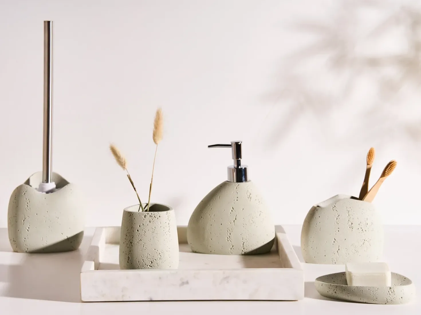 Set da 5 accessori per il bagno COATA Beige chiaro