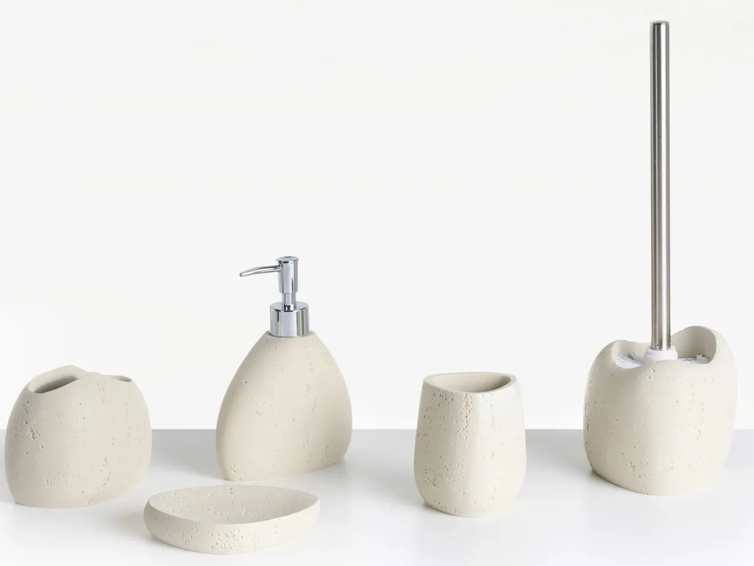 Set da 5 accessori per il bagno COATA Beige chiaro