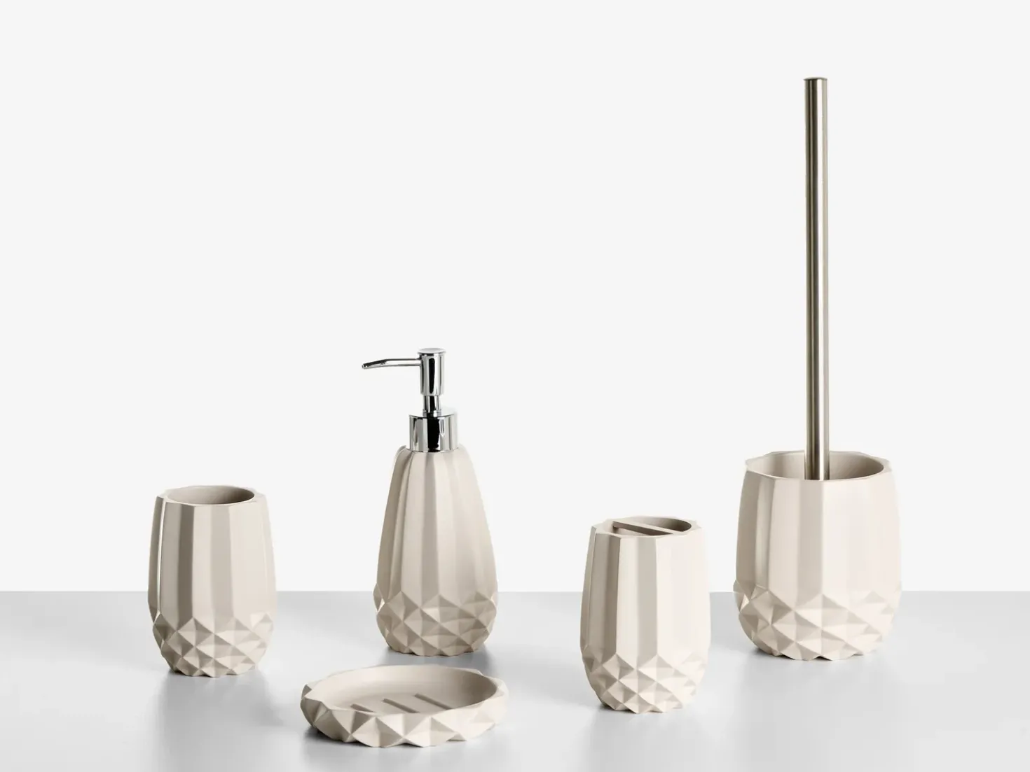 Set da 5 accessori per il bagno SAMIRIA Beige