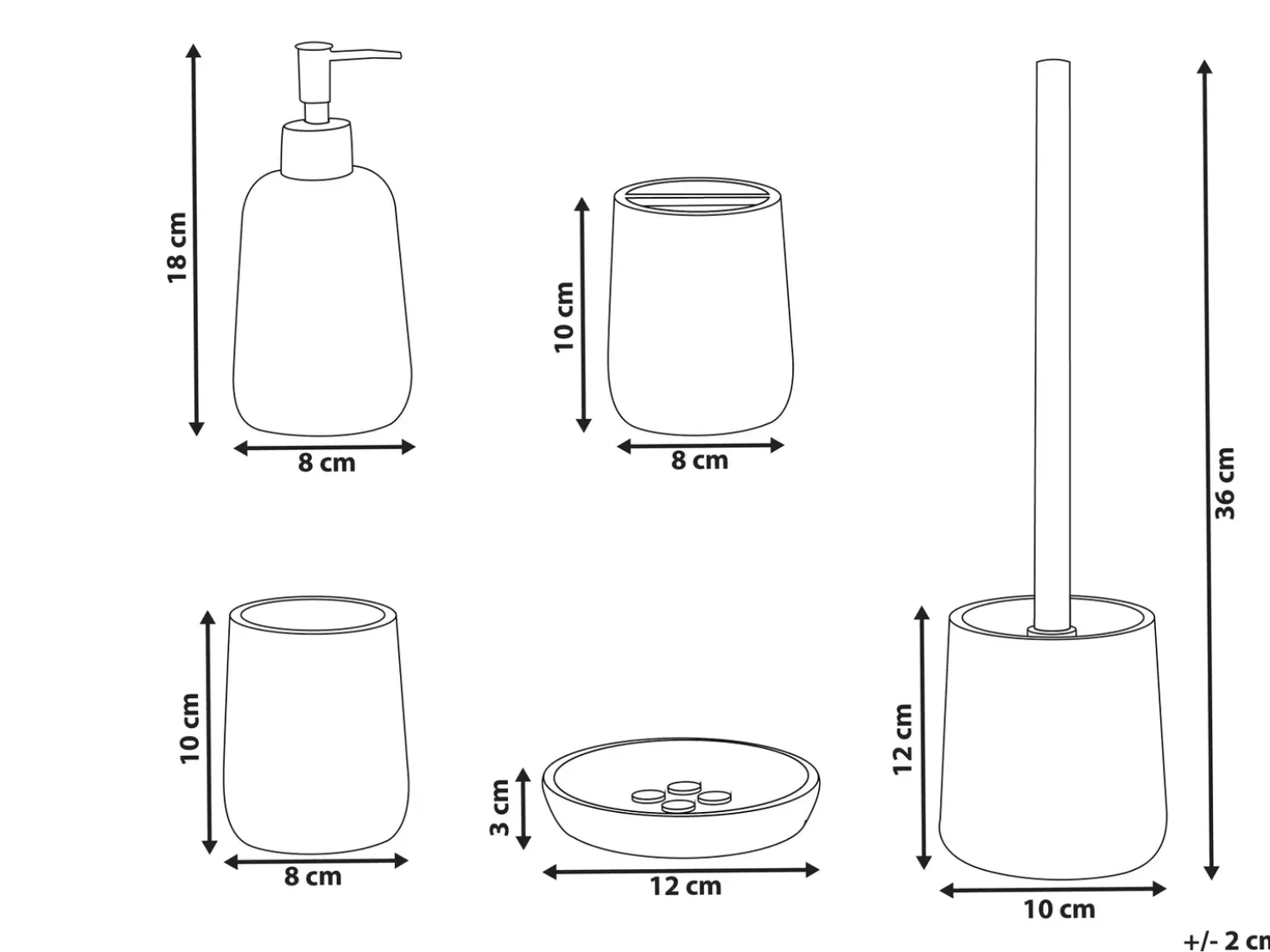 Set da 5 accessori per il bagno POZUZO Beige