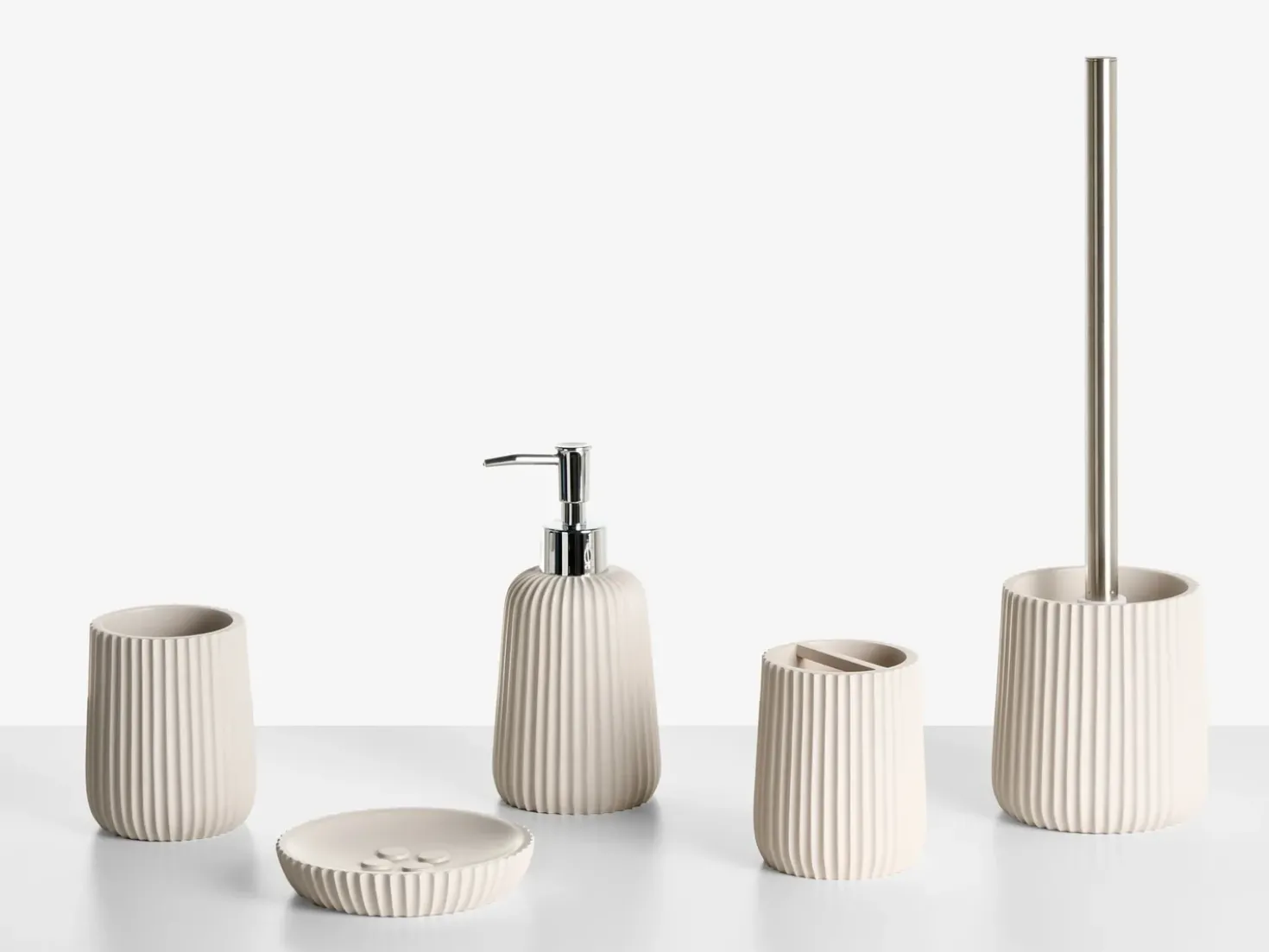 Set da 5 accessori per il bagno POZUZO Beige