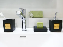 Set da 4 accessori per il bagno KOUROU Ceramica Nero