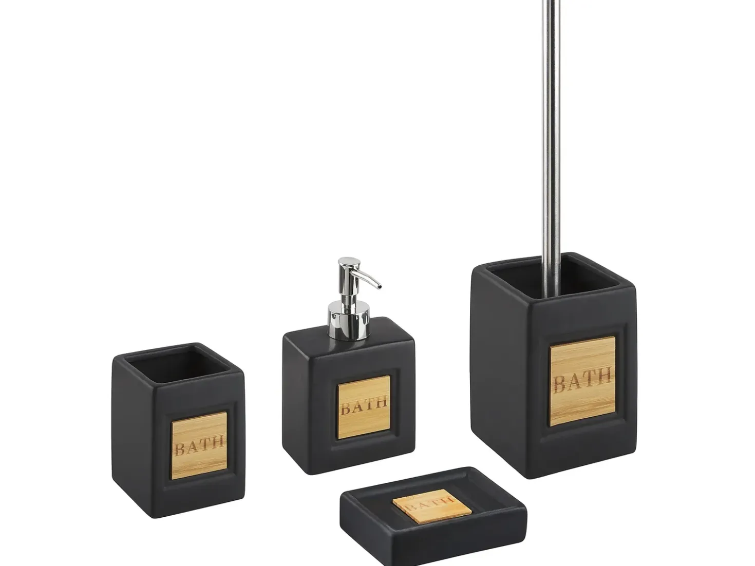 Set da 4 accessori per il bagno KOUROU Ceramica Nero