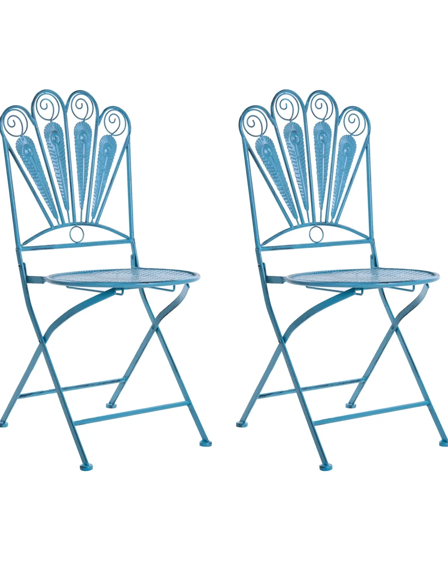 Set da bistrot con panca PAVIA Metallo Blu