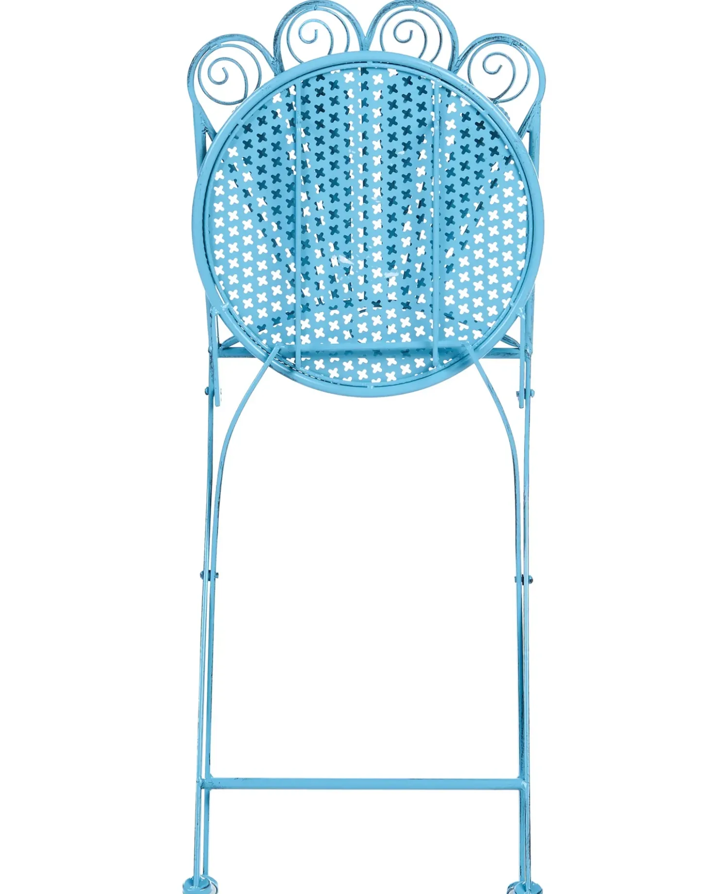 Set da bistrot con panca PAVIA Metallo Blu