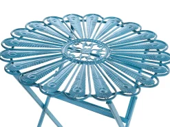 Set da bistrot con panca PAVIA Metallo Blu