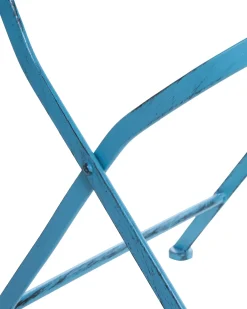 Set da bistrot con panca PAVIA Metallo Blu