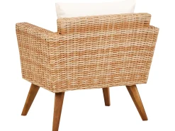 Set da giardino con tavolo 4 posti VITTORIA Rattan sintetico (PE) Bianco sporco