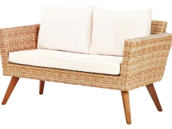 Set da giardino con tavolo 4 posti VITTORIA Rattan sintetico (PE) Bianco sporco