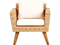 Set da giardino con tavolo 4 posti VITTORIA Rattan sintetico (PE) Bianco sporco
